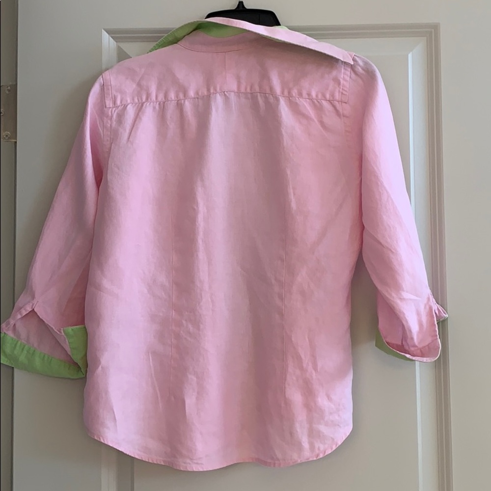 FINAL SALE!!RALPH LAUREN PINK/SPRING GREEN SHIRT - Picture 5 of 6